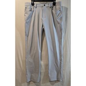 Greg Norman Mens Golf Pants 36x30 Light Gray Performance Stretch Flat Front
